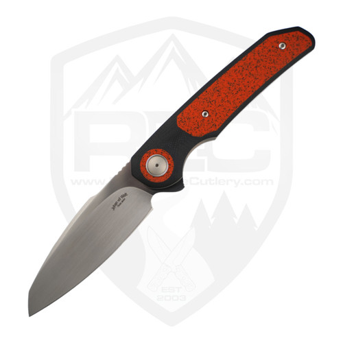 Johan vd Walt Custom JB3 Sheepsfoot Black G10 w/ Orange Griptech Inlays, Hand Satin M390 - 61/25