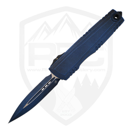 Microtech Luminary ZBP D/E Signature Weathered Blue, Tritium  Button, M390MK - 1270-1WBLS