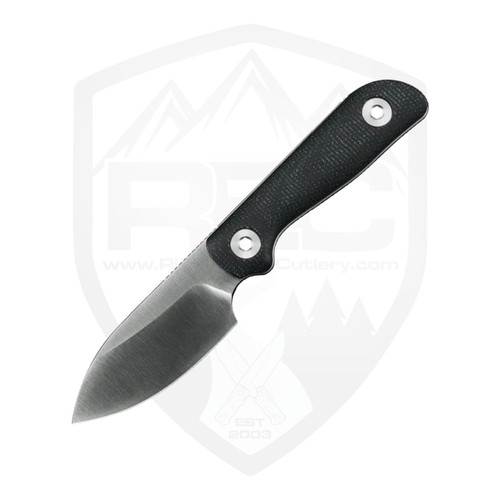 Kunwu Stiffy P Fixed Blade Black Micarta DLC Vanadis 8 - F705BK-3
