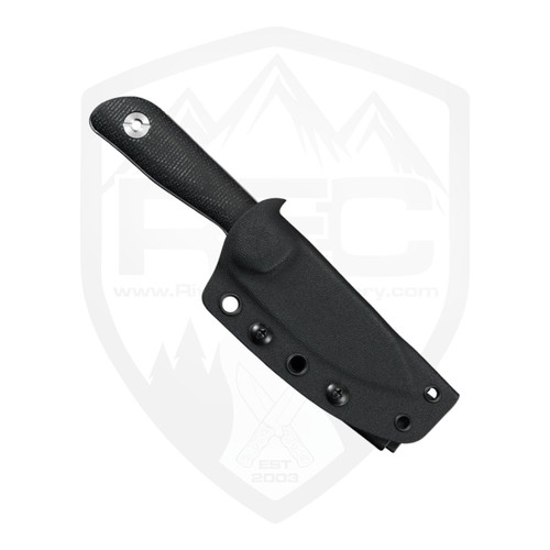 Kunwu Stiffy P Fixed Blade Black Micarta DLC Vanadis 8 - F705BK-3