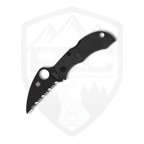 Spyderco Manbug Lightweight Wharncliffe Spyder Edge, Black FRN / Black VG-10 - MBKWSBK