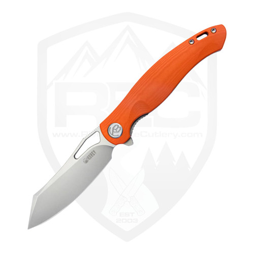 Kubey Calyce Linerlock Flipper, Red G10, Black Stonewash 14C28N