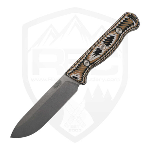 Hellbender Blade Co Mudpup Tri-Color G10, Stonewash Magnacut