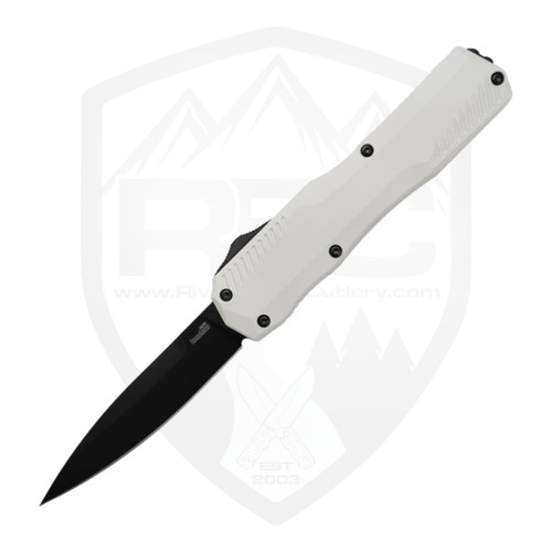 Kershaw Livewire Trooper Spear Point, White Aluminum, Black Magnacut - 9000WBLK