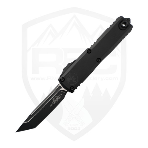 Microtech UTX-85 Gen IV Tanto Edge Black Aluminum, Black DLC M390MK - 12334-1T