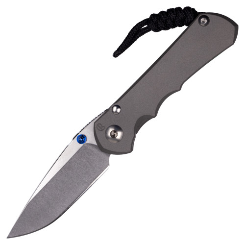 Chris Reeve Small Inkosi Drop Point, Sand Blasted Titanium / Stonewash CPM MagnaCut - SIN-1000