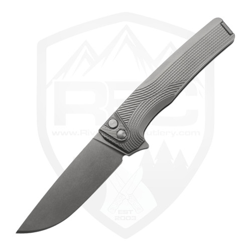 MachineWise Sonora Raw  Streamline Milled Titanium with Raw Titanium Bolster, Stonewash S90V - #1654