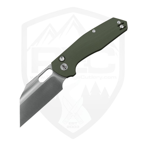 Ironfly Yolo Button Lock, Army Green G10, Satin 14C28N - VF02-GN