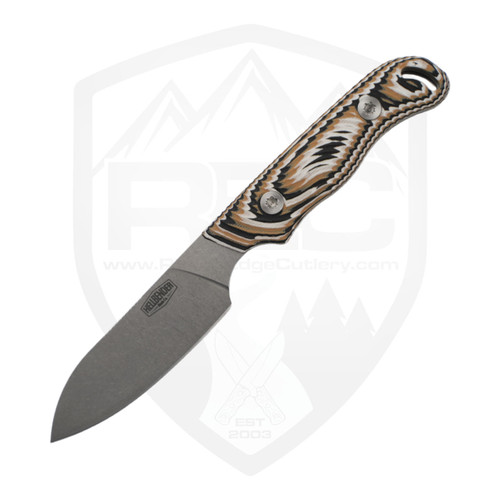 Hellbender Blade Co Ranch Hand White/Black/Brown G10, Stonewash Magnacut