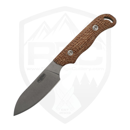 Hellbender Blade Co Ranch Hand Burlap Micarta, Stonewash Magnacut