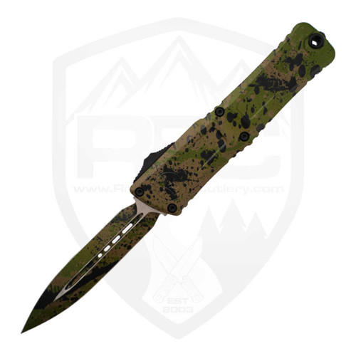 Microtech Combat Troodon D/E Signature Series OD/Tan/Black Splatter Aluminum, M390MK - 1142-1ODTABKSPLS