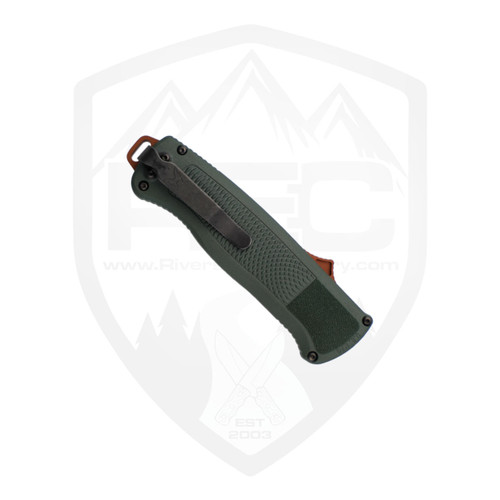 Benchmade Station Knife Limited Edition Taiga Green Aluminum, DLC