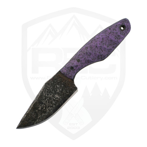 Black Bird Blades Kestrel, Purple Griptech Scales, Brut De Forge Finish 80CRV2