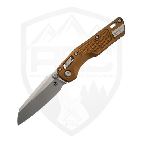 Microtech MSI Mini S/E, Fluted Clear Aluminum, Stonewash M390MK