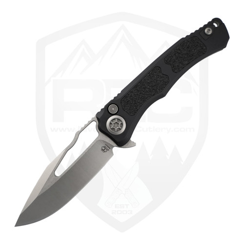 Heretic Wraith V4 Manual Button Lock, Black Aluminum Handle, StonewashMagnacut - H001-2A