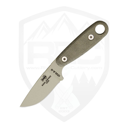 Esee Izula II, Tan Micarta, Tan 1095, w/ Survival Kit