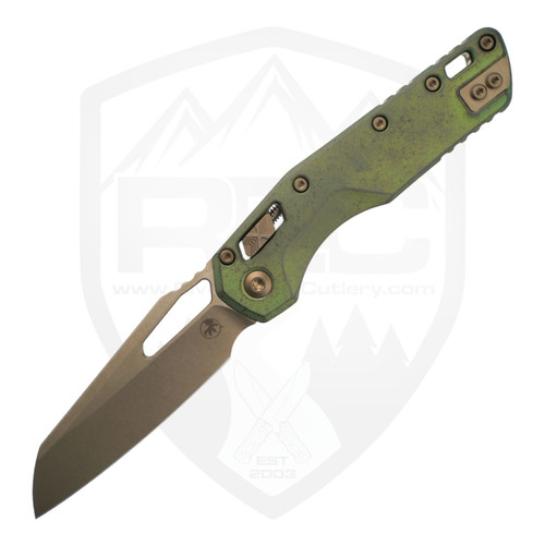 Microtech MSI Ram-Lok Marfione Select, Antique Green Anodized Titanium, Bronze Stonewash M390MK - 210-13MS1