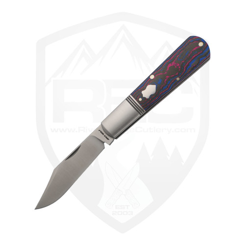 Jack Wolf Knives Gateway Barlow Sawcut Purple G10, Satin 14C28N