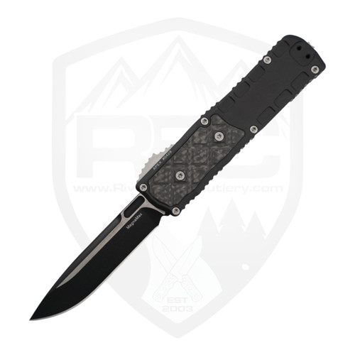 Guardian Tactical Apex OTF, Black Aluminum / Carbon Fiber Inlay, 2-Tone Black Magnamax - 152211