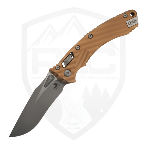 Microtech Amphibian Ram-Lok Fluted Brown Aluminum, Apocalyptic M390MK - 137RL-10APFLBN