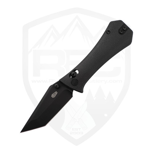 Aux Mfg Coffin Crossbar Lock, Black Micarta, Black 14C28N - 0005BLK