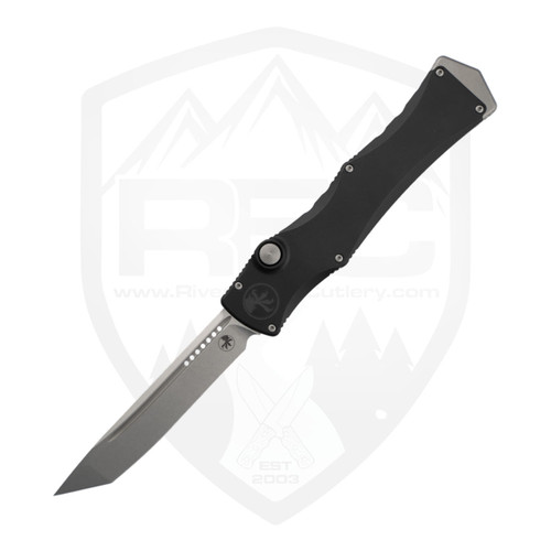 Microtech Halo IV Marfione Select, Hardcoat Black Aluminum Handle, Stonewash M390MK - 1151-10MS1