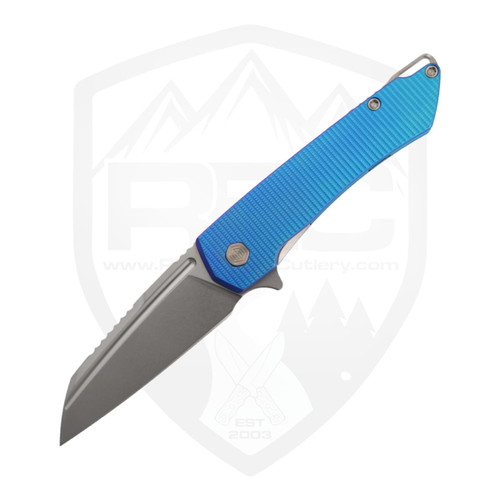 MachineWise Mojave, E-Blue Grenade Pattern Titanium, Stonewash S90V - #1131