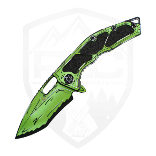 Heretic Knives Medusa Auto Recurve Magma Toxic Green, Magnacut