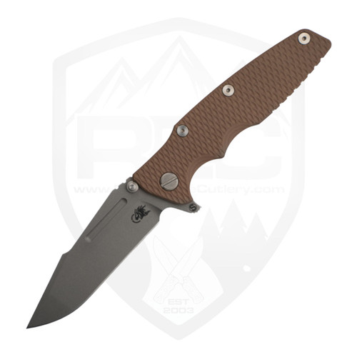 Hinderer Knives Eklipse 3.5 Skinny Flipper Fullered Harpoon Spanto, Coyote G10, Working Finish, Working Finish Magnacut