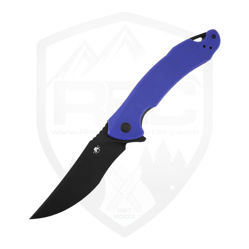 Klaken Falcon Flipper Liner Lock, Blue G10, PVD D2 - K02BLU