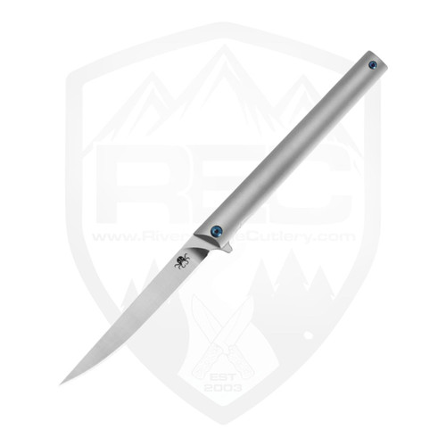 Klaken Regent Flipper Drop Point, Titanium Frame Lock, Satin D2 -J286-SLD