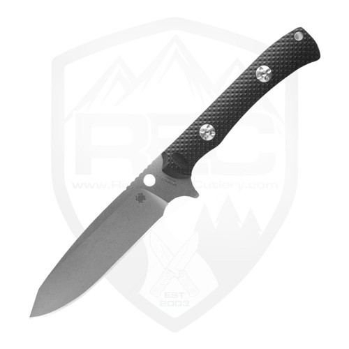 Spyderco Skoli Fixed Blade, Black G10, Stonewash 9Cr18MoV - FB53GPBK