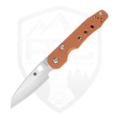 Spyderco Smock Button Compression Lock, Burnt Orange G10, CPM REX-121 - C240GPBOR