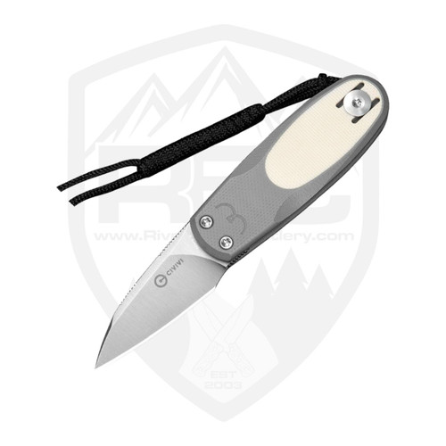 Civivi Purr Slip Joint, Gray and Ivory G10, Satin Nitro-V - C250541