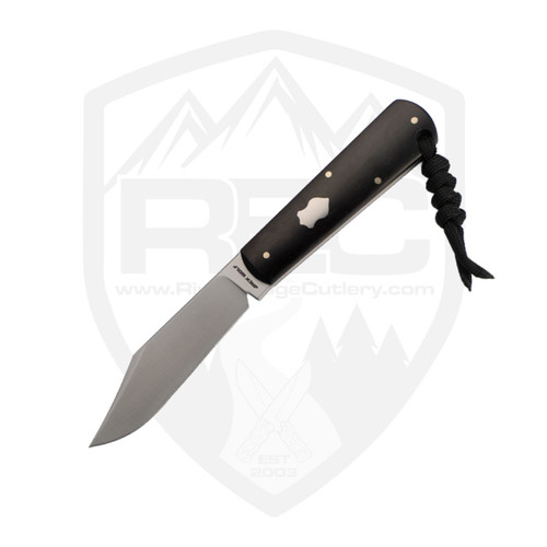 Jack Wolf Knives Gateway FIXedc, Ebony Wood Handle, Satin 14C28N