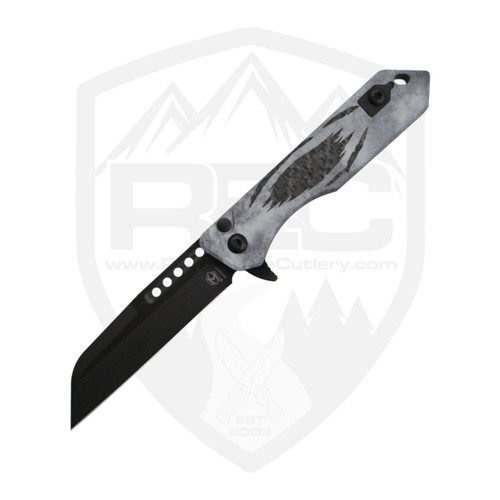 Heretic Knives Jinn Button Lock Manual Blade Show 2026, Marble Glow Carbon Breach, Magnacut