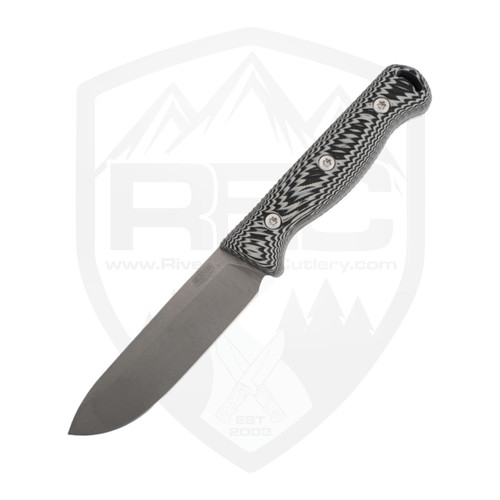 Hellbender Blade Co Mudpup 5, Black and Grey G10, Stonewash Magnacut