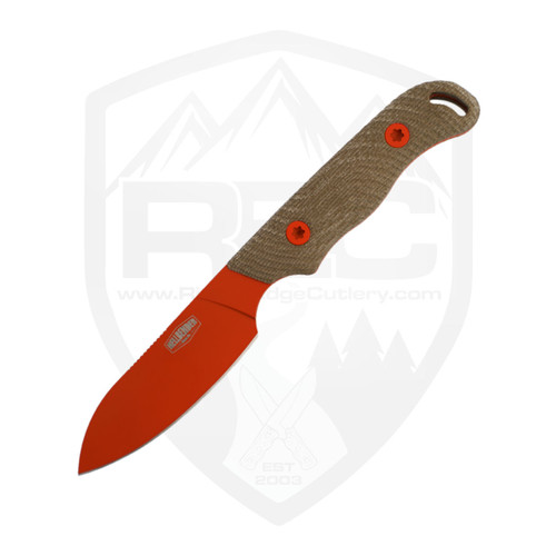 Hellbender Blade Co Ranch Hand, Burlap Micarta, Coyote Magnacut - REC