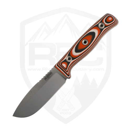 Hellbender Blade Co Snot Otter 4.0 Orange/Black/White G10, Two-Tone Satin CPM 3V