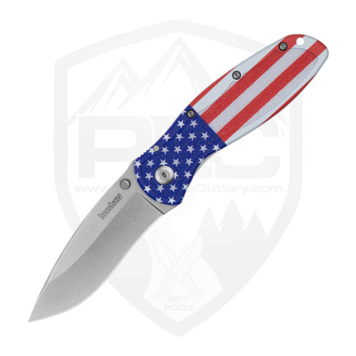 Kershaw Blur USA Flag, Aluminum Handle, Stonewash 14C28N - 1670USA
