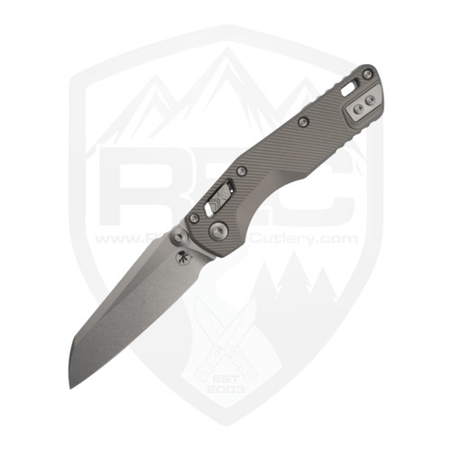 Microtech MSI Mini S/E, Fluted Clear Aluminum, Stonewash M390MK - 210M-10FLNC