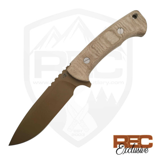 Hinderer REC Exclusive Ranch, OD Green Micarta, Battle Finish FDE 3V