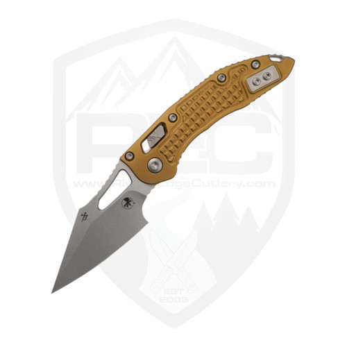 Microtech M-Stitch S/E Ram-Lok, Tan Frag Aluminum, Stonewash M390MK - 169MRL-10FRTA