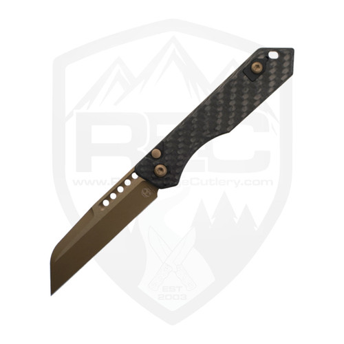 Heretic Knives Jinn Auto, OD Green Aluminum, Bronze Magnacut
