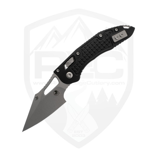 Microtech M-Stitch S/E Ram-Lok, Black Frag Aluminum, Stonewash M390MK - 169MRL-10FR