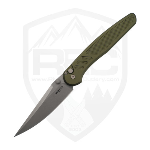 ProTech Avalon, Knurled Green Aluminum, Stonewashed Magnacut - PN1101-Green