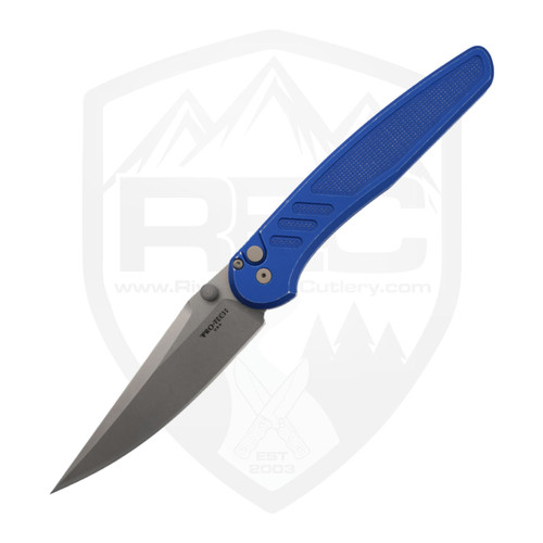 ProTech Avalon, Knurled Battleworn Blue Aluminum, Stonewashed Magnacut - PN1101-BW Blue