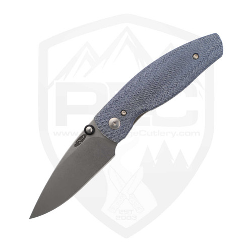 TRM Neutron 2, 3D Contoured Lizard Skin Denim Micarta, Stonewash Magnacut