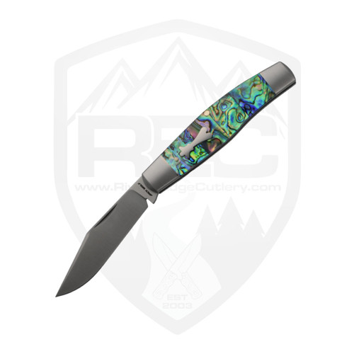 Jack Wolf Knives Gateway FIXedc, Abalone Handle, Satin 14C28N - REC
