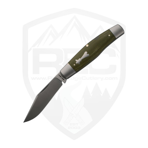 Jack Wolf Knives Gateway Stockman, Green Canvas Micarta, Satin 14C28N